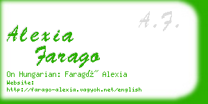 alexia farago business card